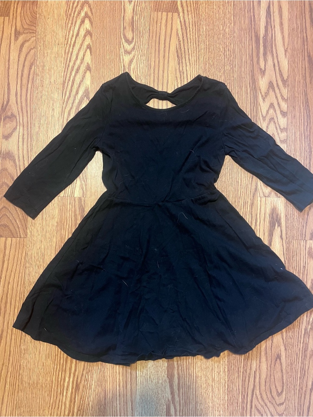 The Children’s Place Black Girls' Fit & Flare Dress with Keyhole Back